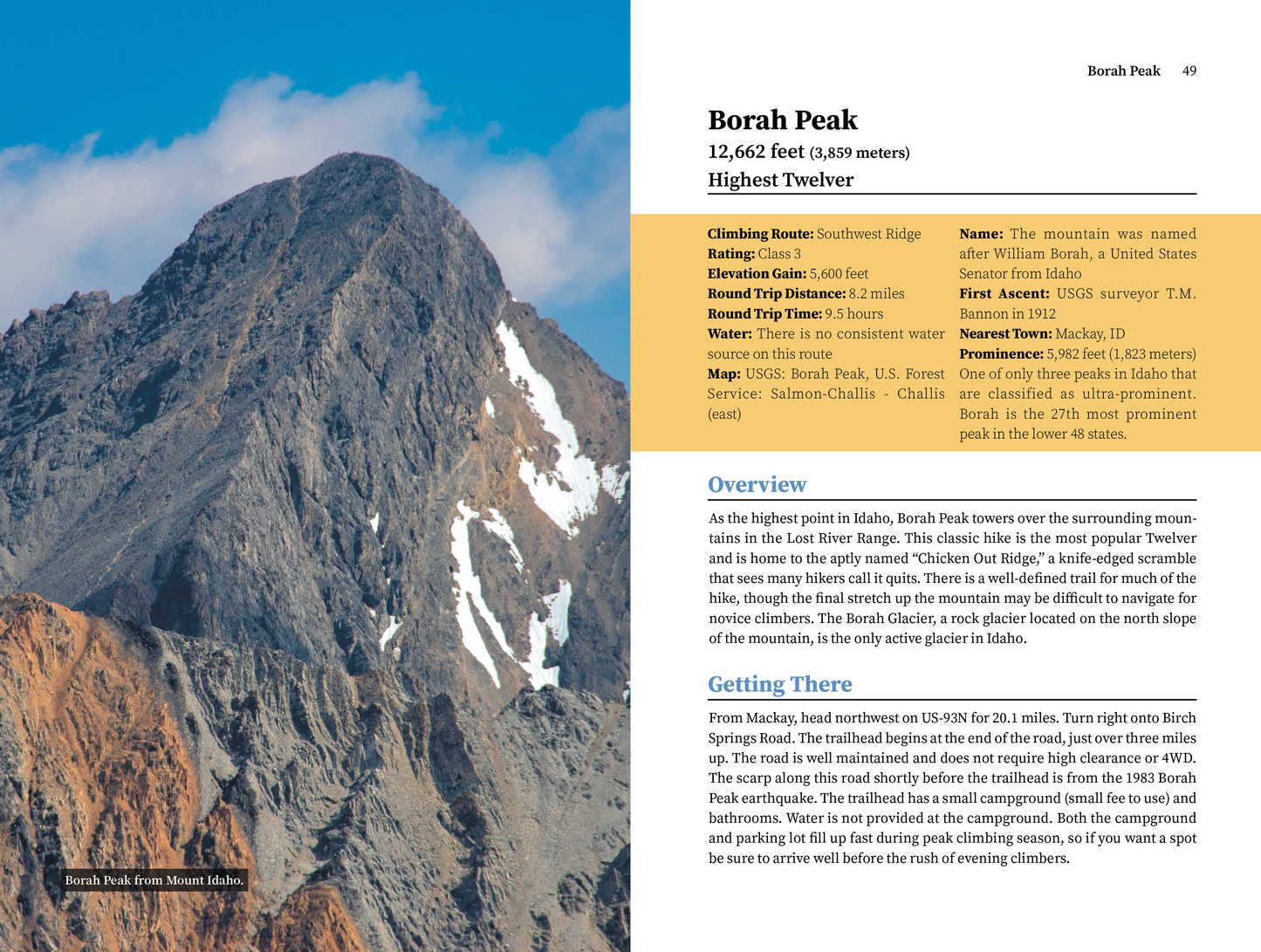 Idaho Twelvers: A Hiking Guide For Idaho's Nine Peaks Over 12,000 Feet